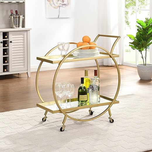 FirsTime & Co. Gold Odessa Bar Cart, 27.5 x 14 x 33 (70123)