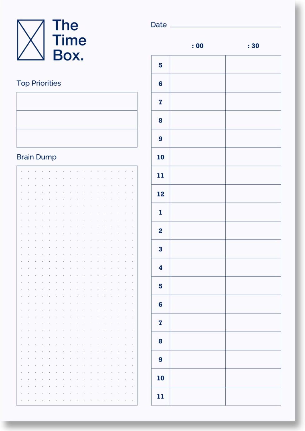 The Time Box Daily To Do List Notepad – Time Blocking Daily Planner Pad & Day Planner, Hourly Productivity Organizer, Goal and Project Scheduler, Check List - 60 Undated Tear Off Sheets 7" x 10"