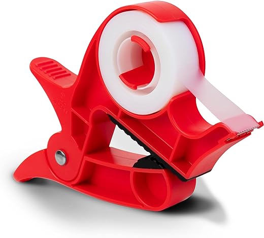 Wrap Buddies Tabletop Gift Wrapping Tool - Two Clamp Solution w/Integrated Tape Dispenser To Secure Your Wrapping Paper Roll & Tape for Easier Gift Wrapping -Fits Any Size Roll & Most Tables, Cherry