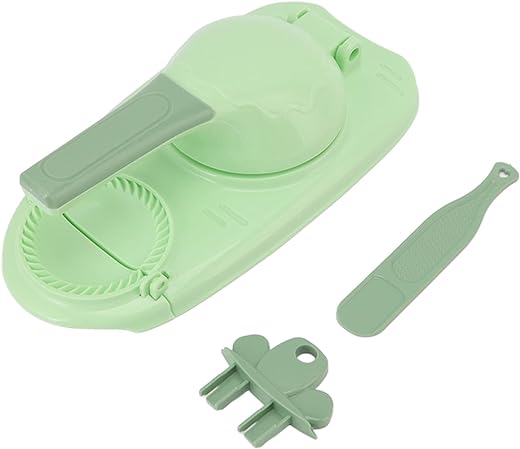 2 In 1 Dumpling Maker, new Kitchen Dumpling Making Tool, Manual Dumpling Maker Mould, Baking Pastry Manual Artifact for Pressing Dumpling Skin Wrapper Mould1 (Green)