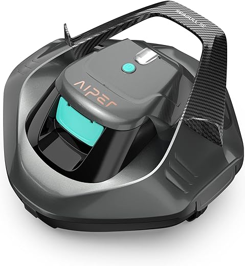 (2023 New) AIPER Cordless Robotic Pool Cleaner, Pool Vacuum Lasts 90 Mins, LED Indicator, Self-Parking, Ideal for Above/In-Ground Flat Pools up to 40 Feet - Seagull SE