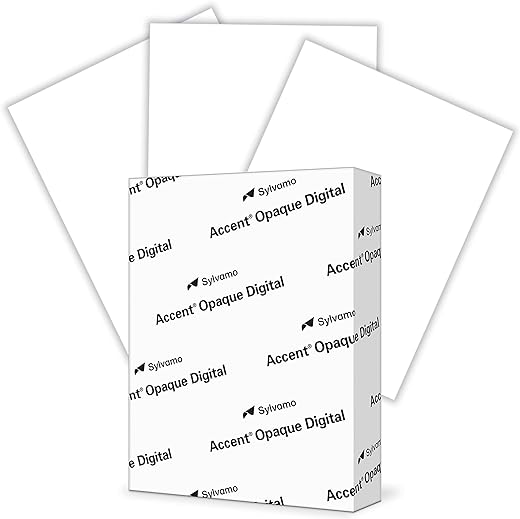 Accent Opaque White Printer Paper, 8.5” x 11” 40lb Bond/100lb Text Copy Paper, 250 Sheets (1 Ream) – Premium Smooth Finish Computer Paper, 97 Bright, 148gsm, Multipurpose White Copy Paper – 188101R