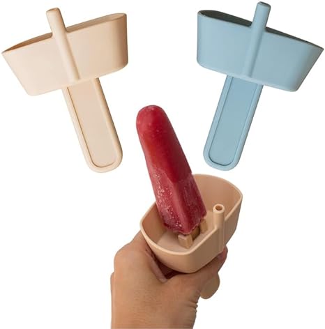 Mango Co. Silicone Popsicle Holder With Straw Drip Free 2 PACK (Ether Blue and Vanilla Cream)