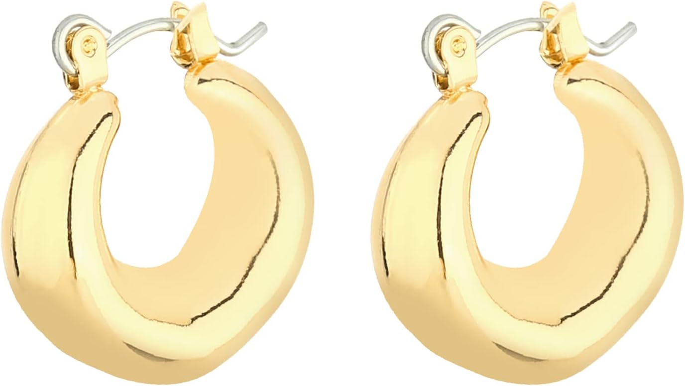 1724327672 573 Wgoud Chunky Hoop Earrings Set 14K Gold Hoop Earrings for