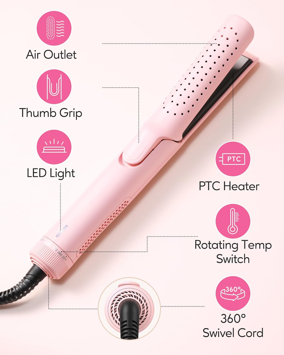 1724332138 999 Pro Airflow Styler Curling Iron with 360° Vented Cool Air