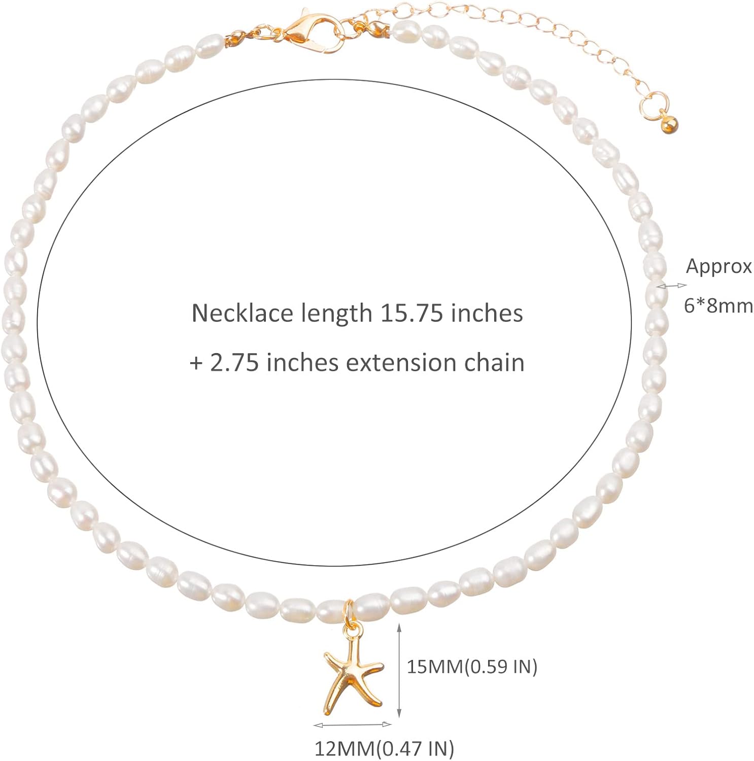 1724339119 268 wgoud Natural Freshwater Pearl Choker Necklace for Women Trendy 14K