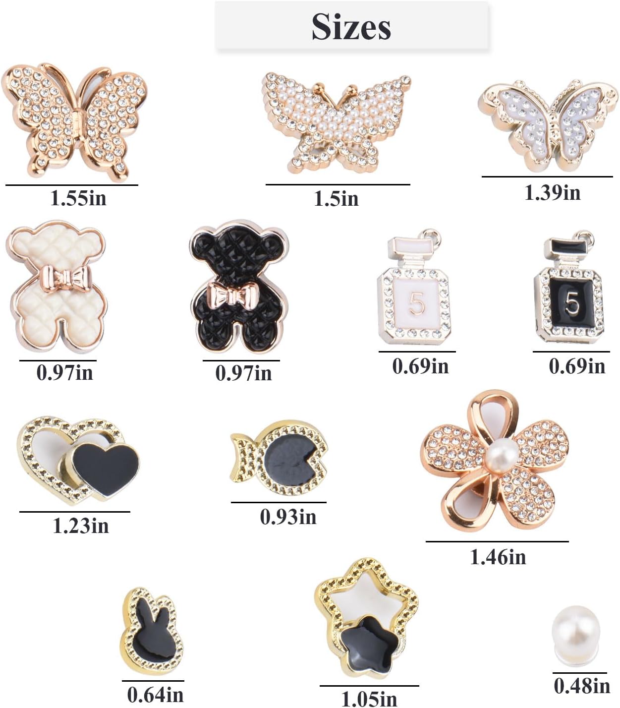 1724342464 439 Bling Shoe Charms Girly Butterfly Charm for Shoe Decoration