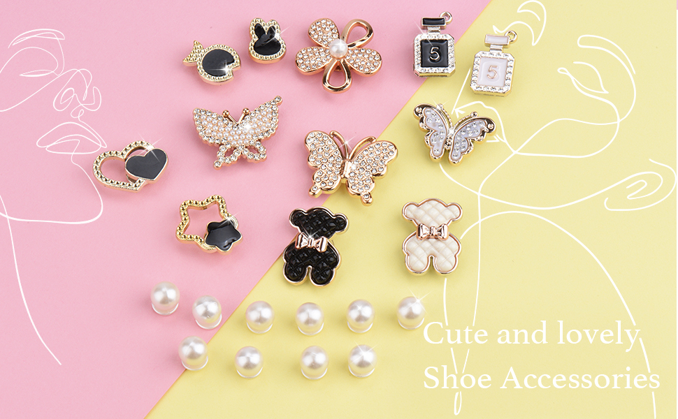 1724342465 55 Bling Shoe Charms Girly Butterfly Charm for Shoe Decoration