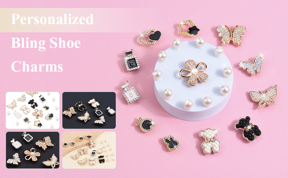 1724342466 939 Bling Shoe Charms Girly Butterfly Charm for Shoe Decoration