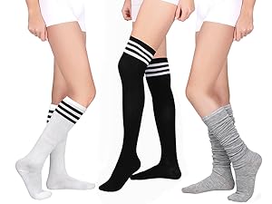 1724345975 319 Aneco 6 Pairs Over Knee Thigh Socks Knee High Warm Stocking