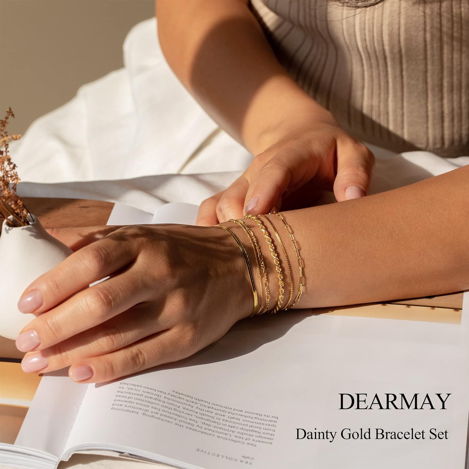 1724351841 487 DEARMAY Gold Bracelets for Women Waterproof 14K Real Gold Jewelry