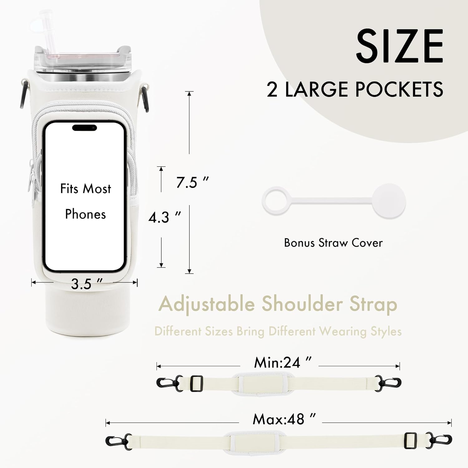 1724364561 720 Water Bottle Carrier Bag with Phone Pocket for Stanley Cup