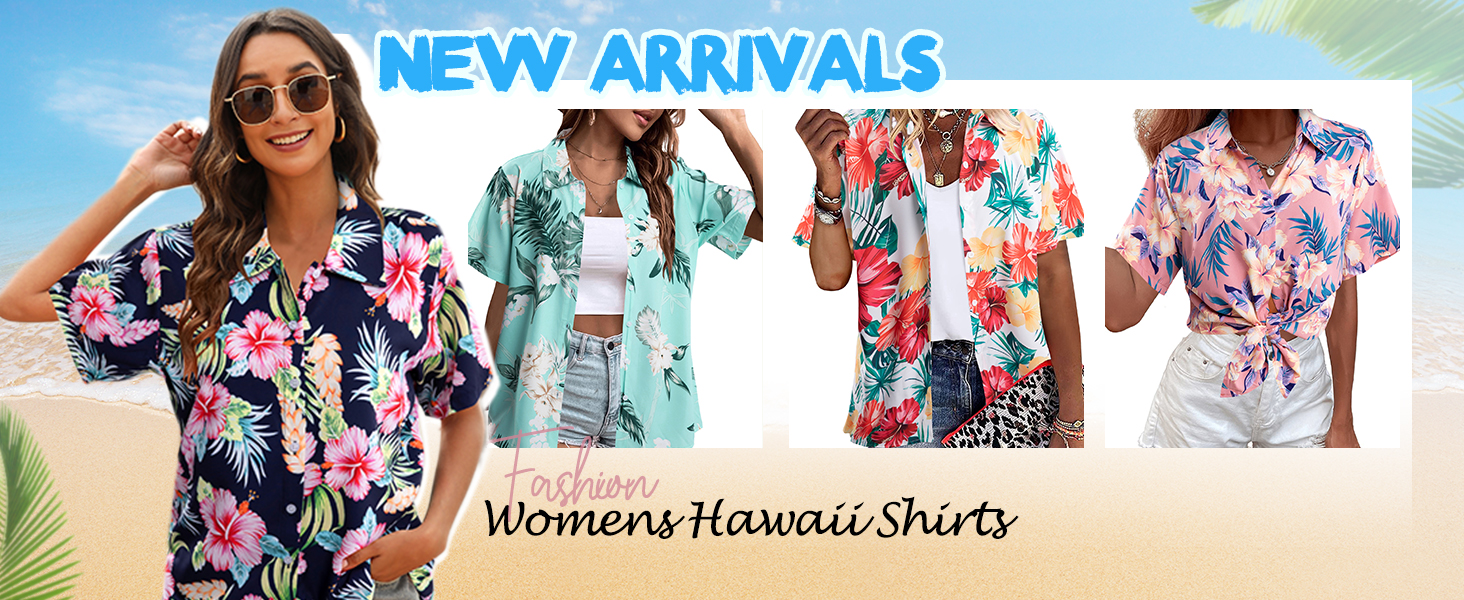 1724366236 728 MYHALF Women Hawaiian Shirt Soft Cool Summer Hawaii Shirts Floral