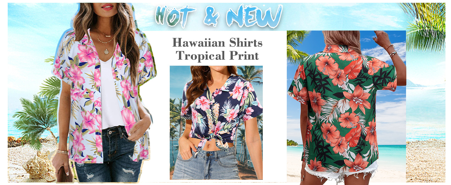 1724366236 992 MYHALF Women Hawaiian Shirt Soft Cool Summer Hawaii Shirts Floral