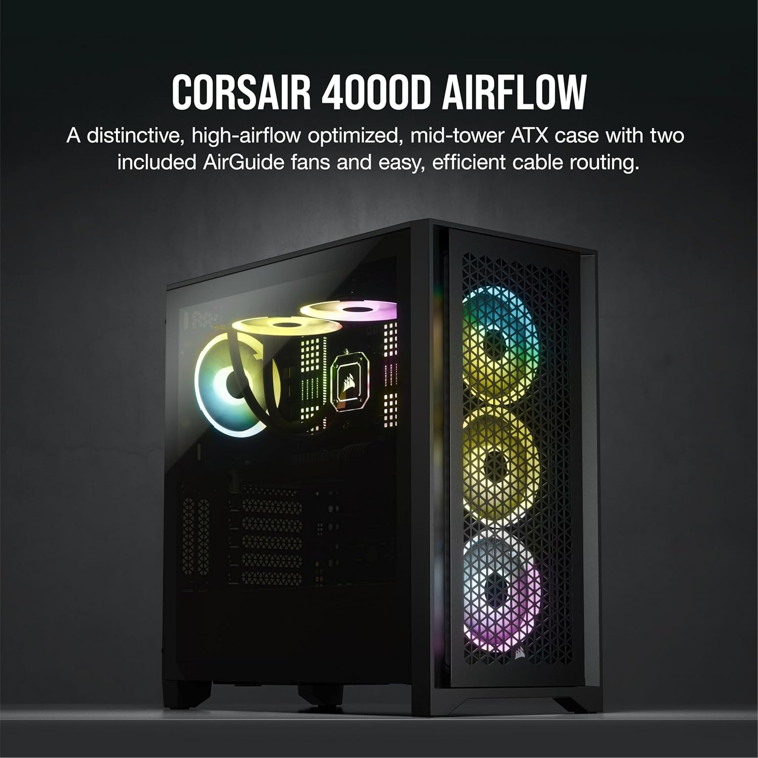 1724368700 86 CORSAIR 4000D AIRFLOW Tempered Glass Mid Tower ATX Case High Airflow