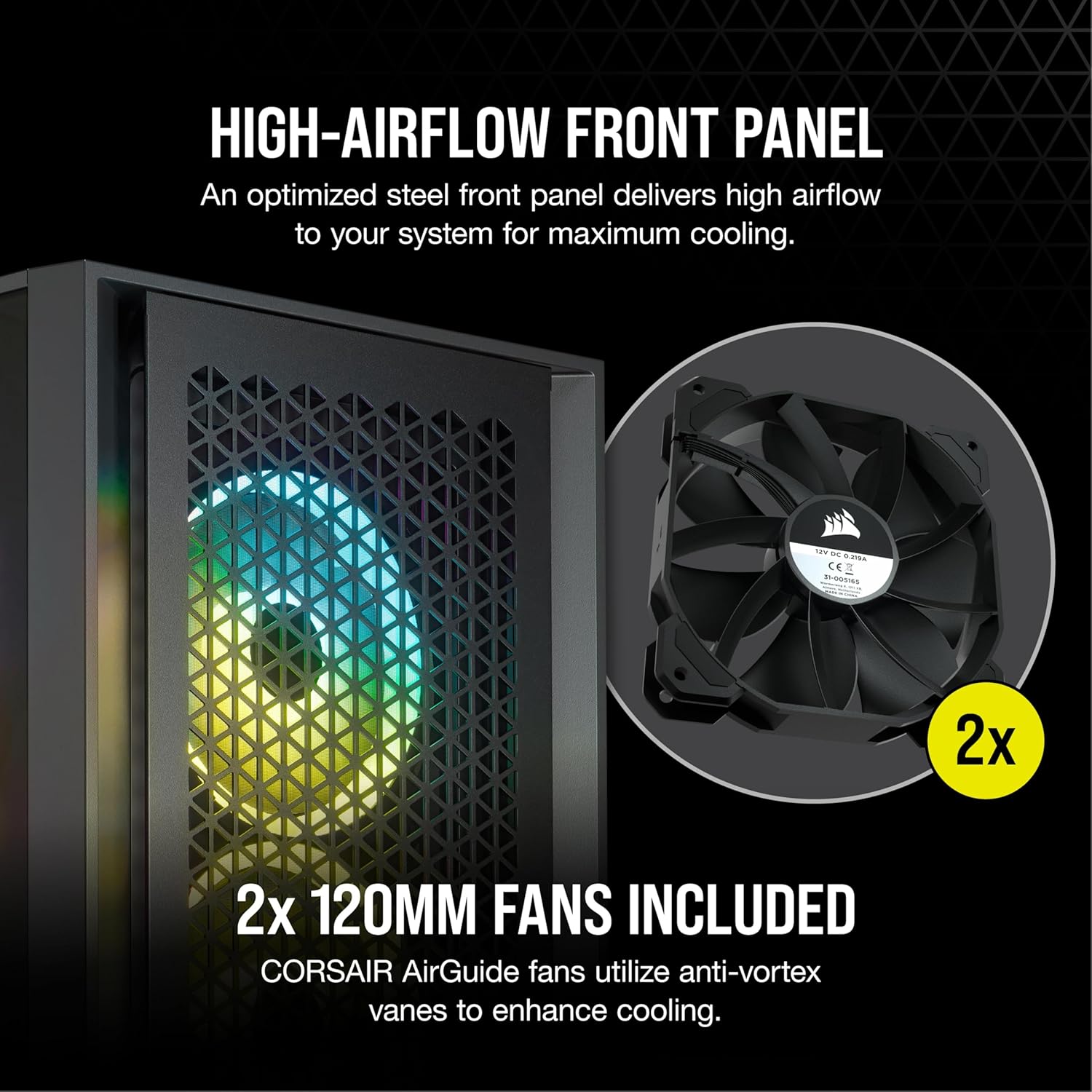 1724368701 355 CORSAIR 4000D AIRFLOW Tempered Glass Mid Tower ATX Case High Airflow