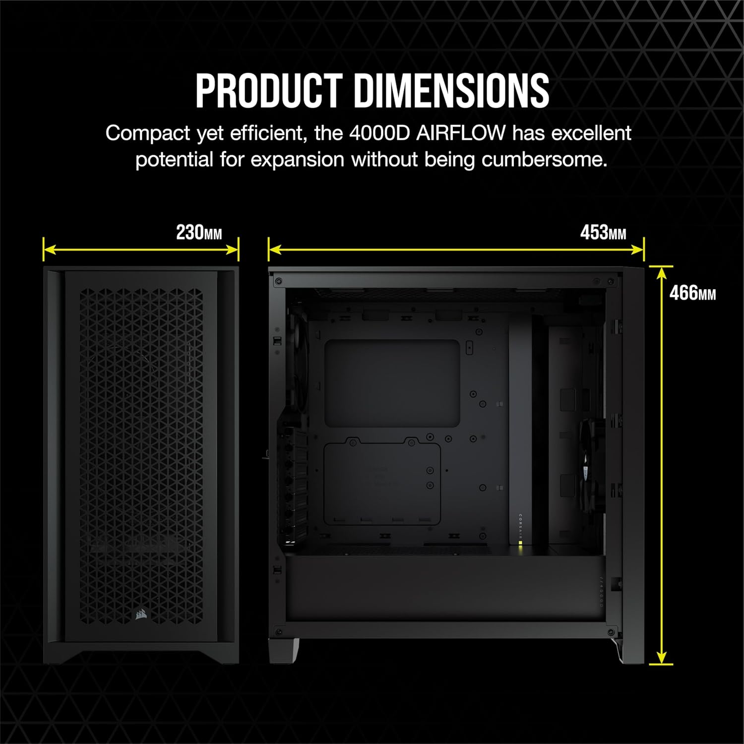 1724368703 365 CORSAIR 4000D AIRFLOW Tempered Glass Mid Tower ATX Case High Airflow