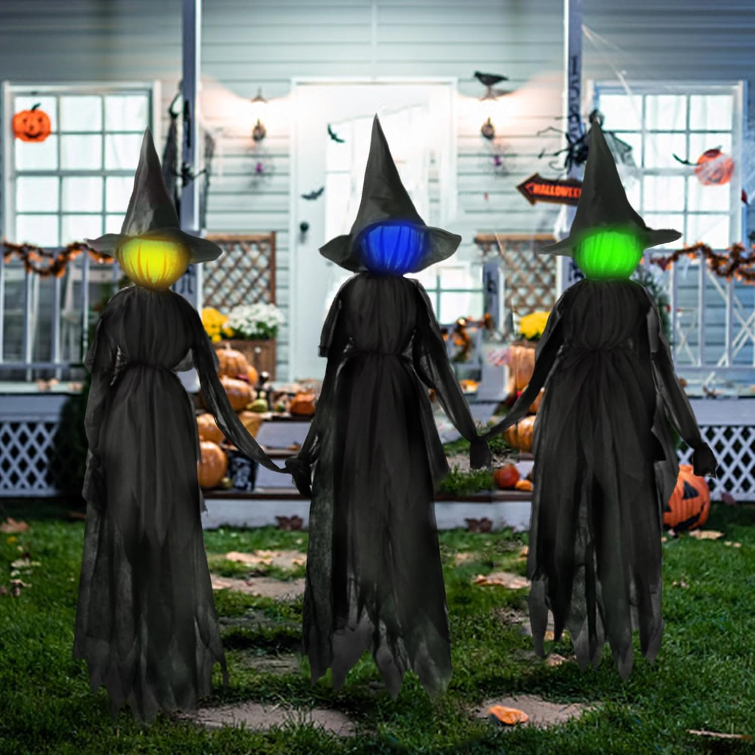 1724370358 983 winemana 3 Pack Witches Halloween Decorations Outdoor 6 FT Lighted