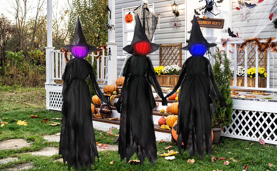 1724370361 112 winemana 3 Pack Witches Halloween Decorations Outdoor 6 FT Lighted