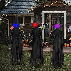 1724370361 338 winemana 3 Pack Witches Halloween Decorations Outdoor 6 FT Lighted