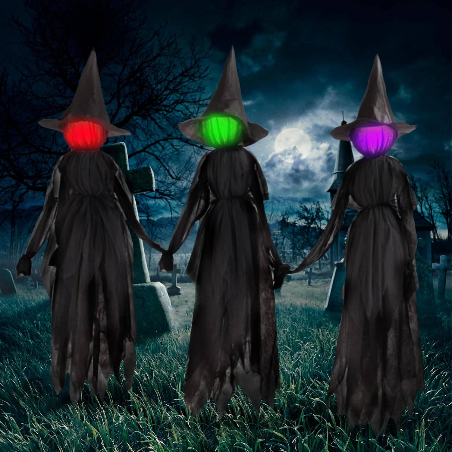 1724370361 635 winemana 3 Pack Witches Halloween Decorations Outdoor 6 FT Lighted