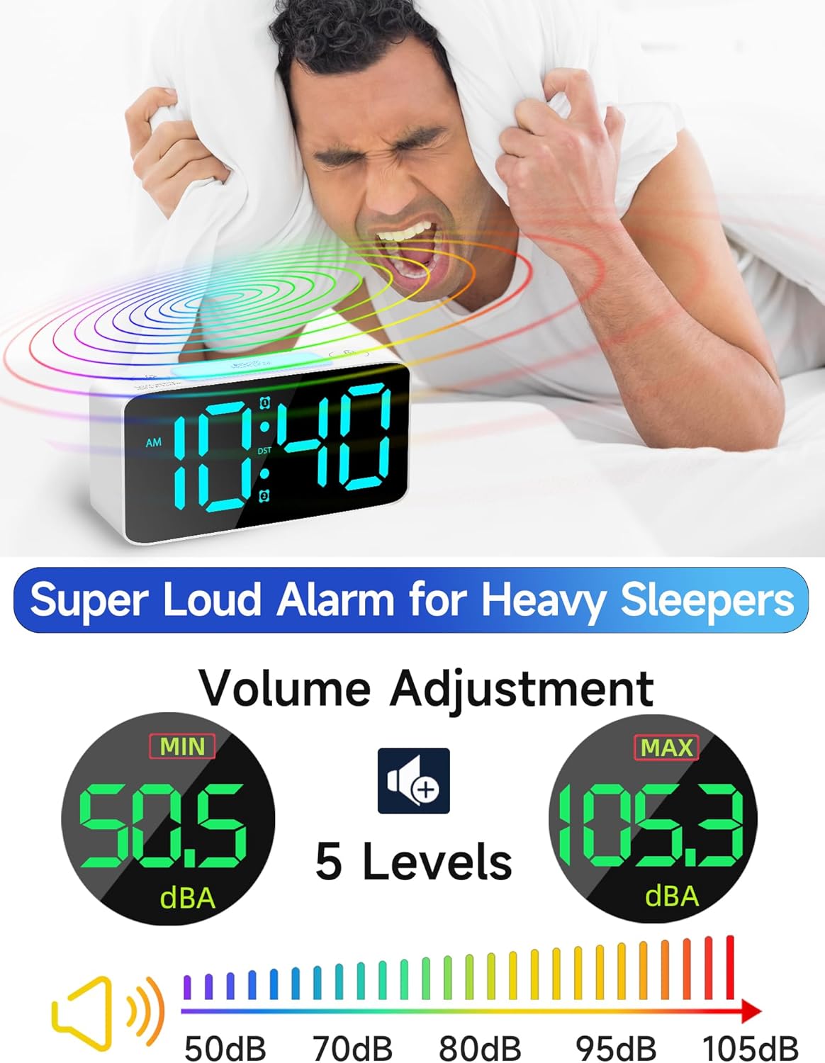 1724373731 189 Super Loud Alarm Clock for Heavy Sleepers AdultsDigital Clock with