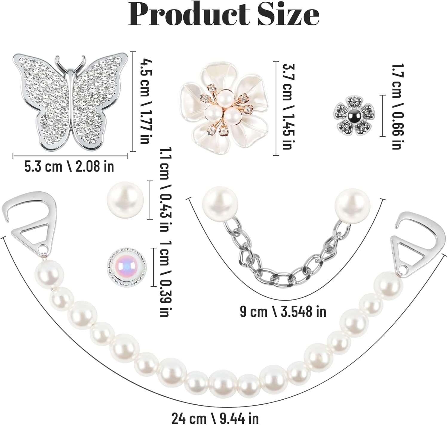 1724378831 871 22Pcs Flower Butterfly Shoe Charm Bling Shoe Charms Shoe Decoration