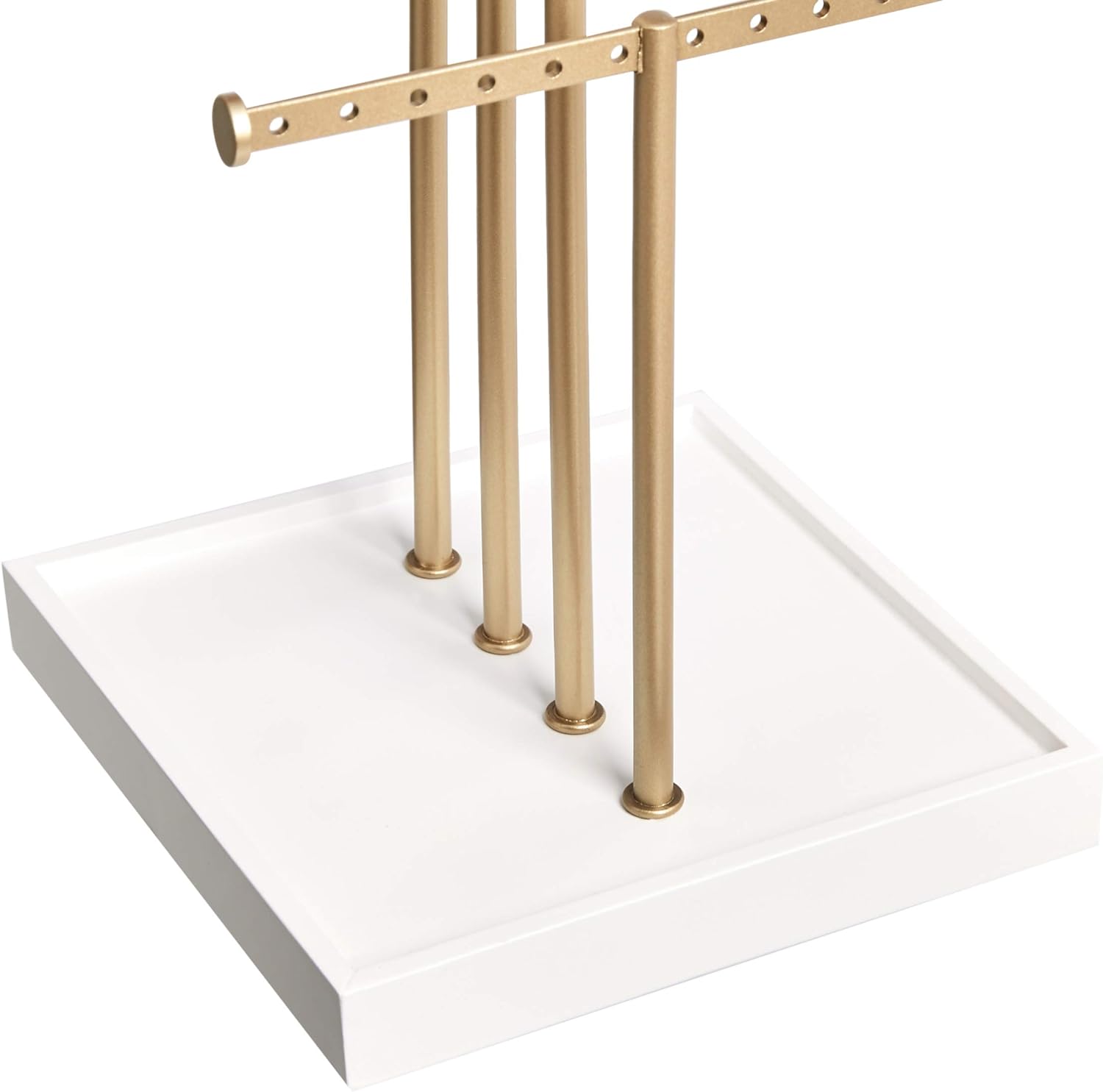 1724388089 812 Amazon Basics Four Tier Jewelry Tree Stand WhiteBrass