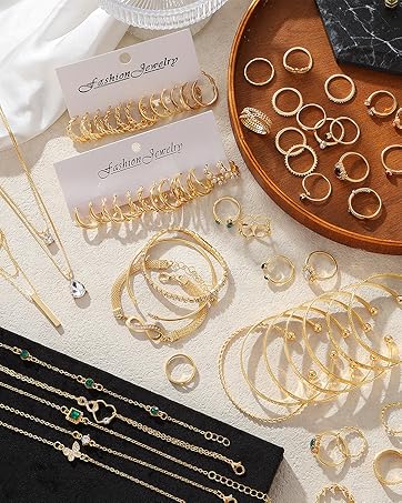 1724389011 291 IFKM 36 PCS Gold Plated Jewelry Set with 4 PCS