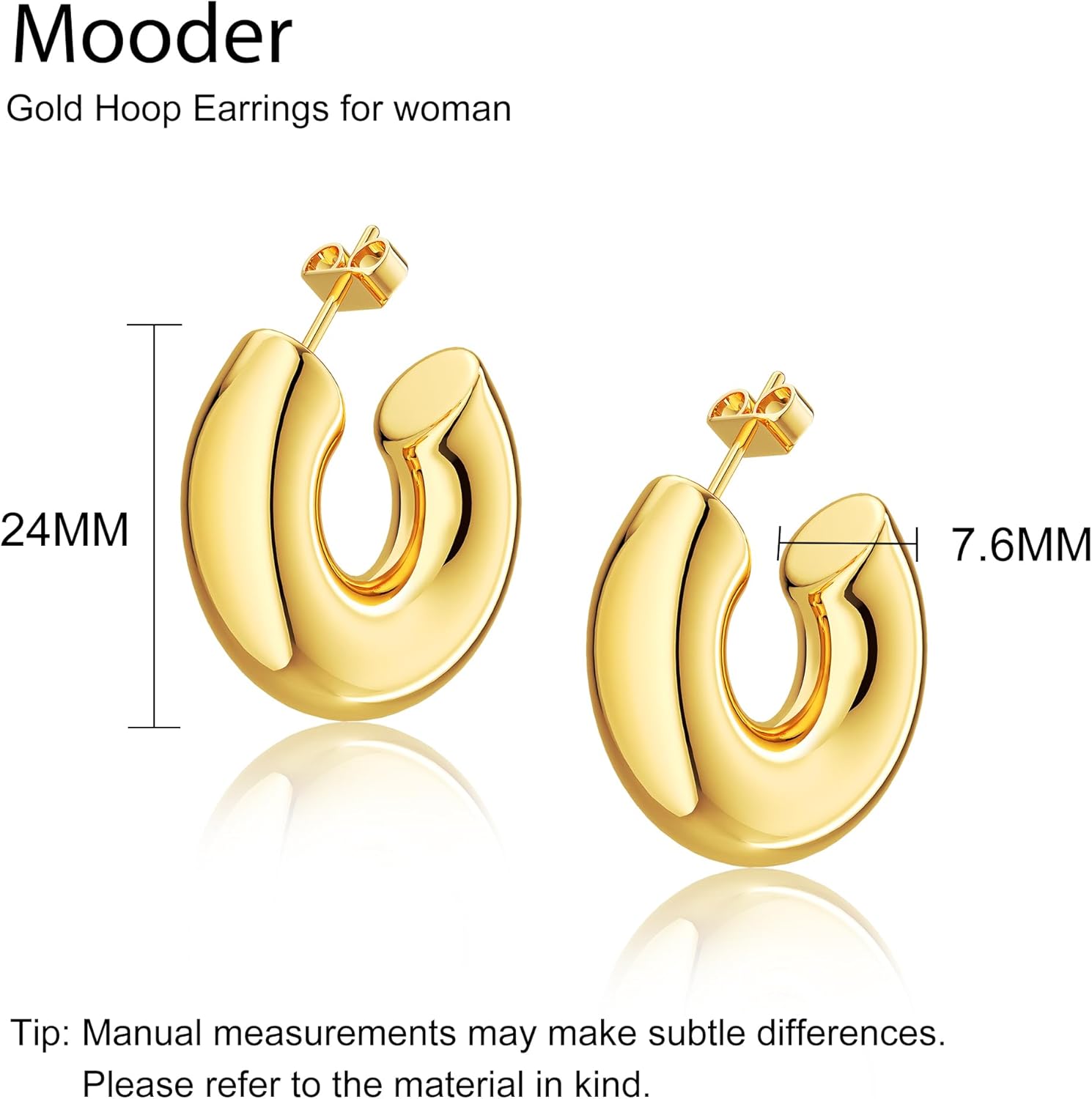 1724402666 3 Moodear Trendy Chunky Hoop Earrings for Women Dainty 14K