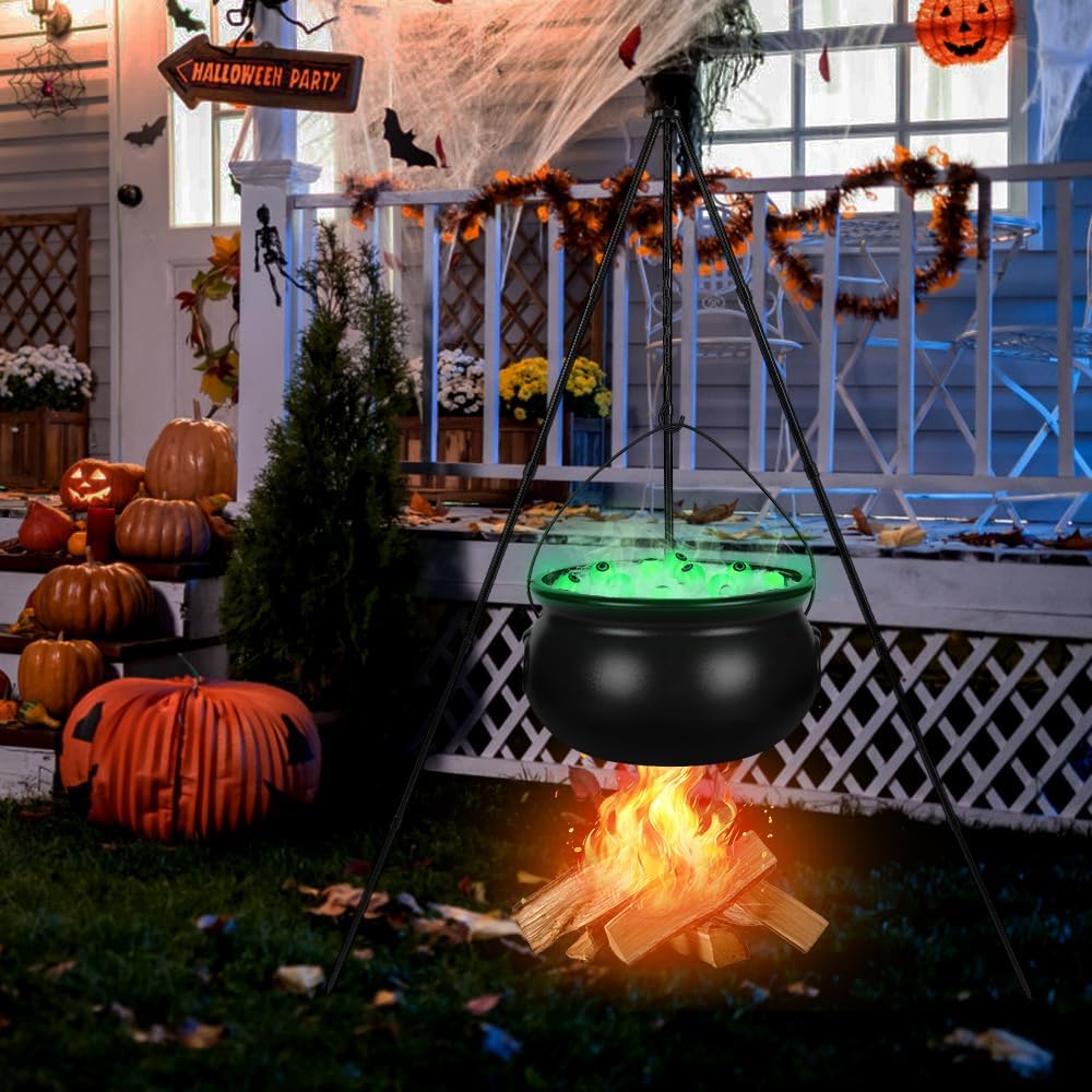 1724408201 361 Halloween Decorations Outdoor，Black Plastic Bowl Halloween Party Decoration Large Witches