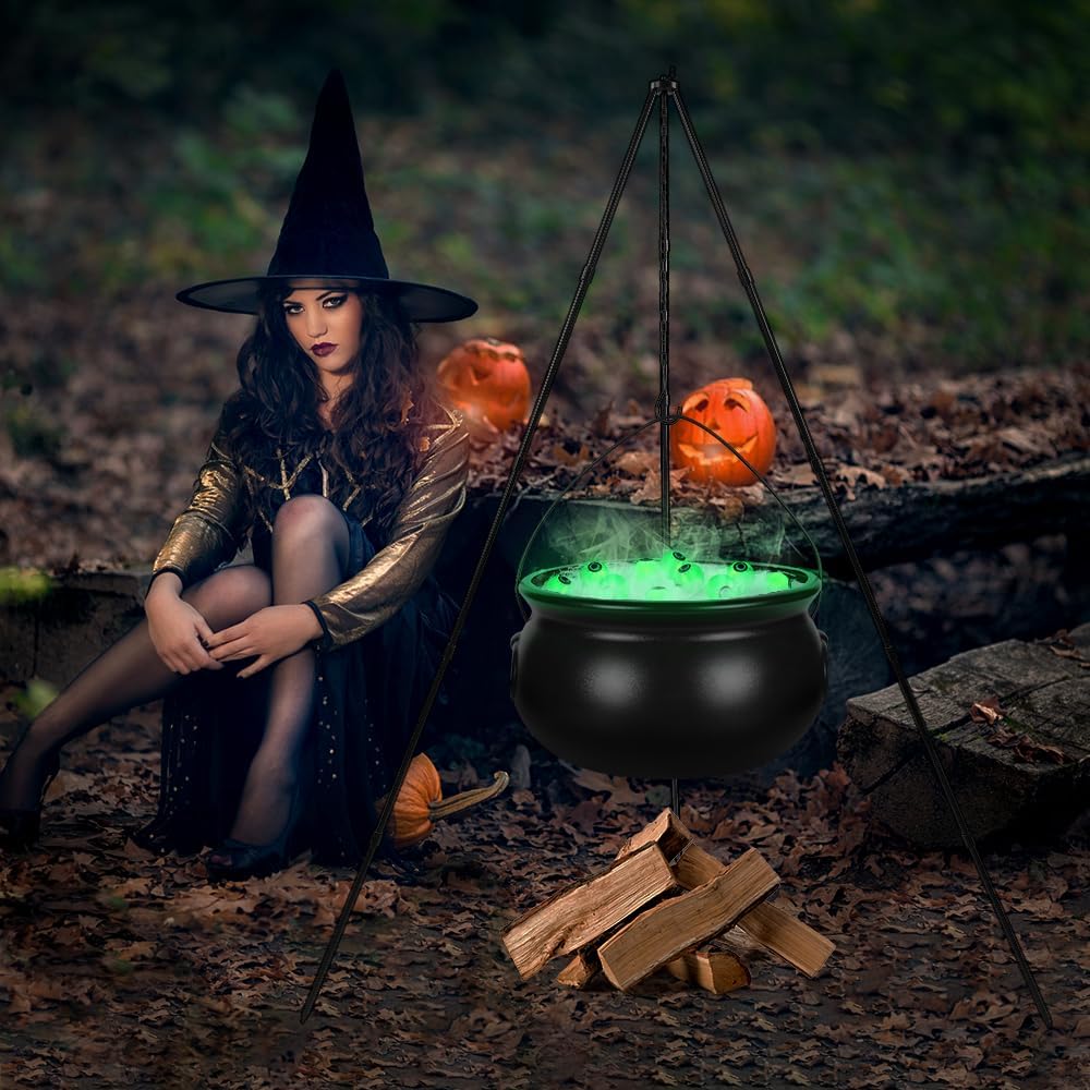 1724408201 599 Halloween Decorations Outdoor，Black Plastic Bowl Halloween Party Decoration Large Witches