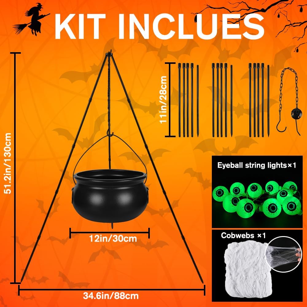 1724408201 625 Halloween Decorations Outdoor，Black Plastic Bowl Halloween Party Decoration Large Witches