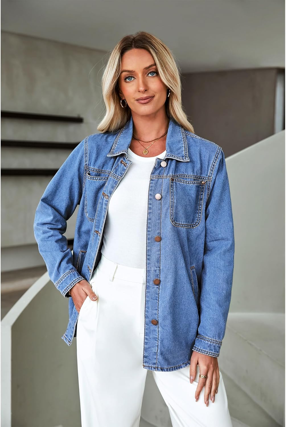 1724422123 439 luvamia Denim Jackets for Women Trendy Long Sleeve Button Down