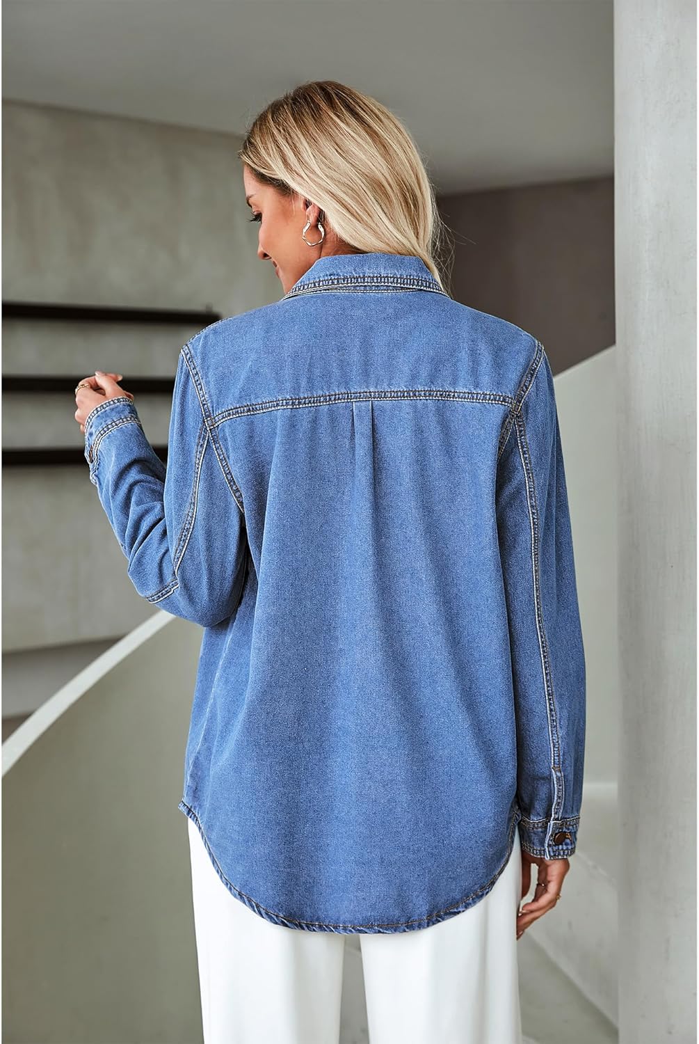 1724422123 880 luvamia Denim Jackets for Women Trendy Long Sleeve Button Down