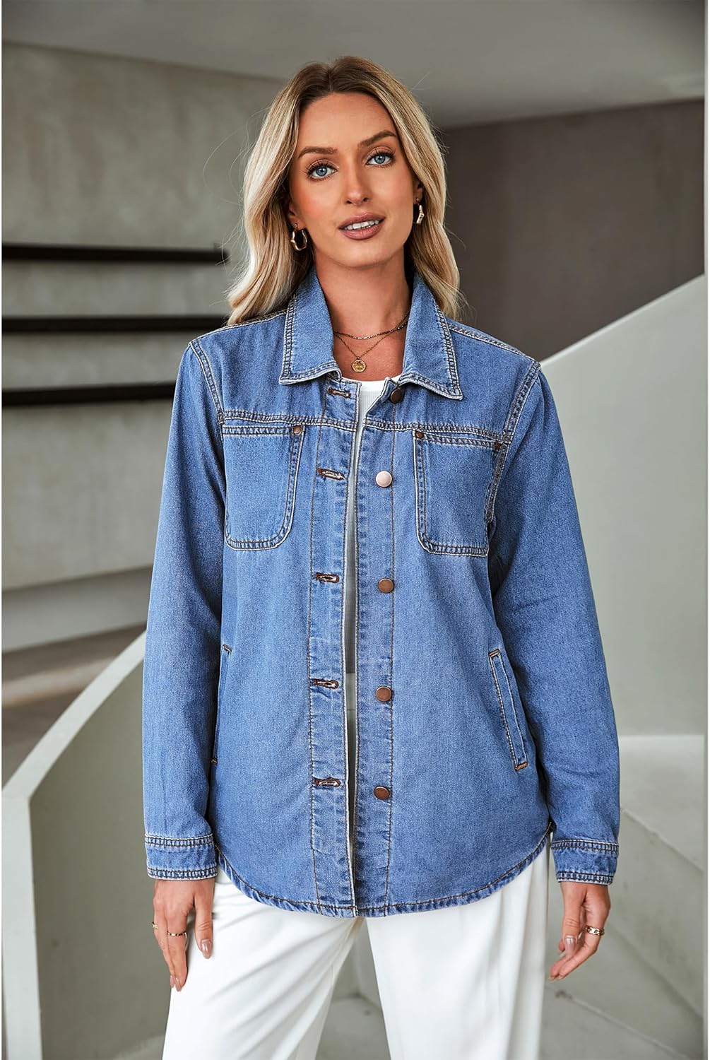 1724422124 839 luvamia Denim Jackets for Women Trendy Long Sleeve Button Down