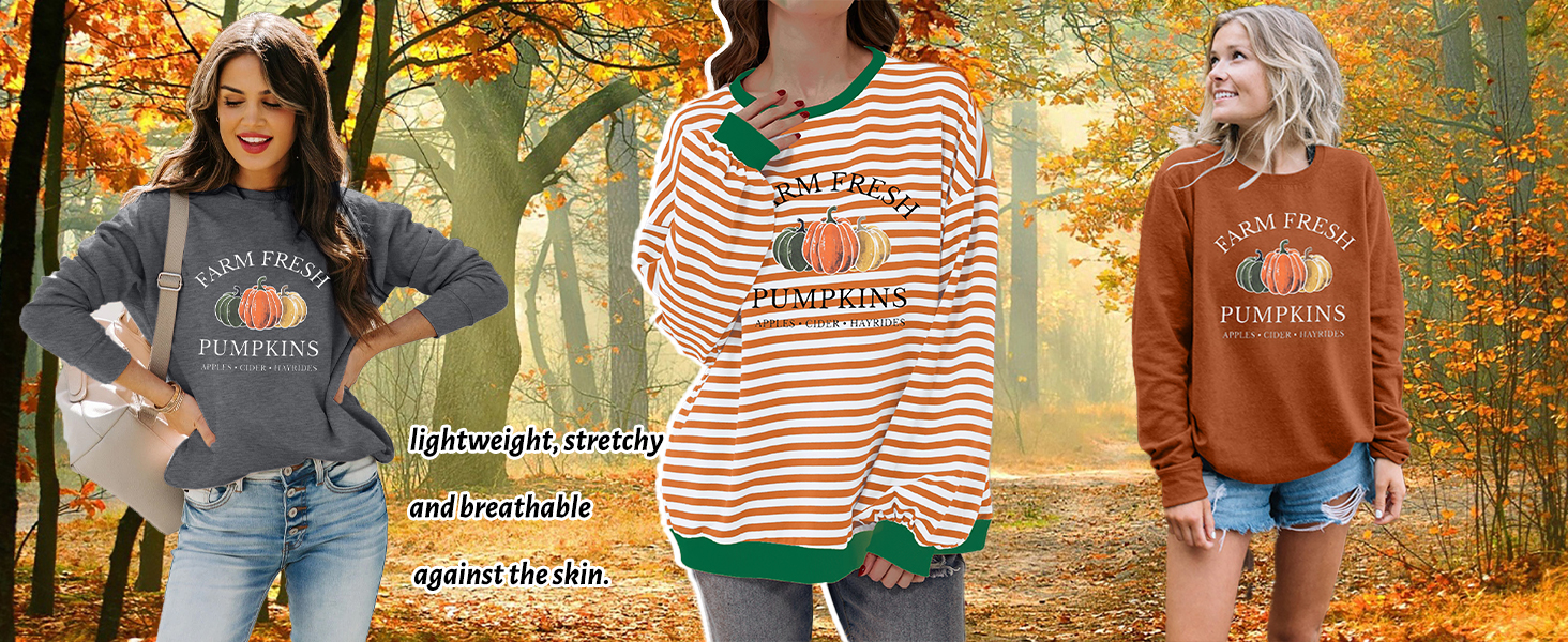 1724423828 290 VILOVE Farm Fresh Pumpkin Sweatshirt Women Fall Sweatshirt Pumpkin Graphic