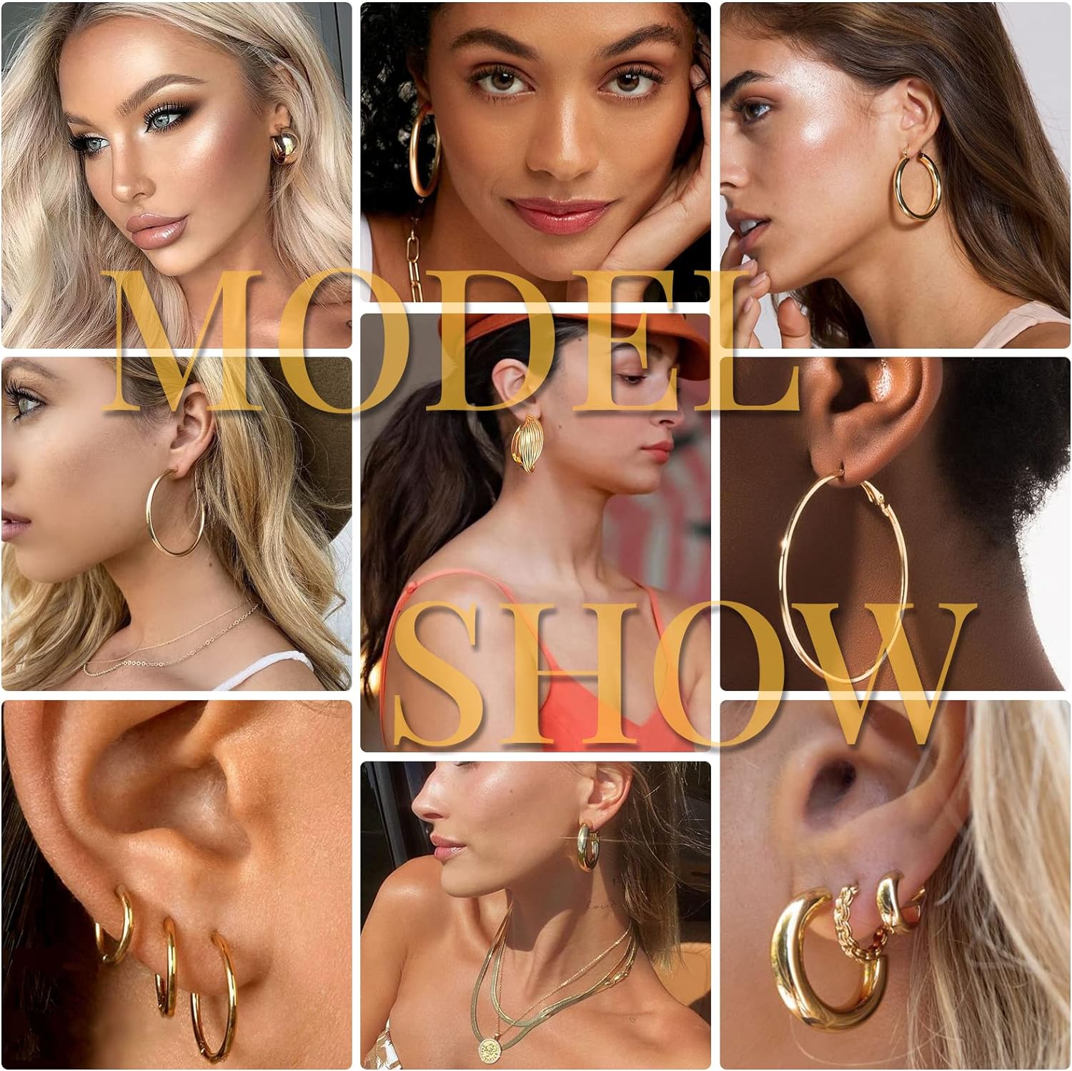 1724424677 266 42 Pairs Gold Hoop Earrings Set for Women Fashion Chunky