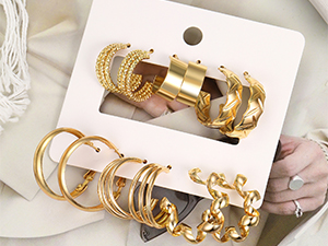 1724424678 604 42 Pairs Gold Hoop Earrings Set for Women Fashion Chunky