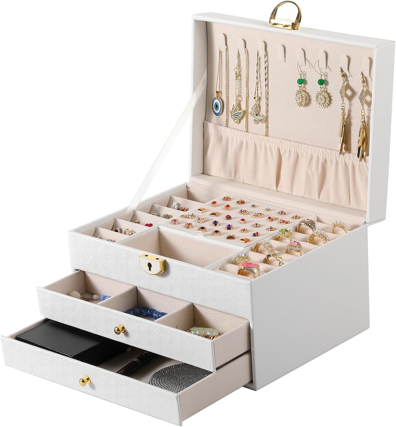 1724428141 944 3 Layer Jewelry Box Jewelry Holder Organizer with Jewelry Organizer