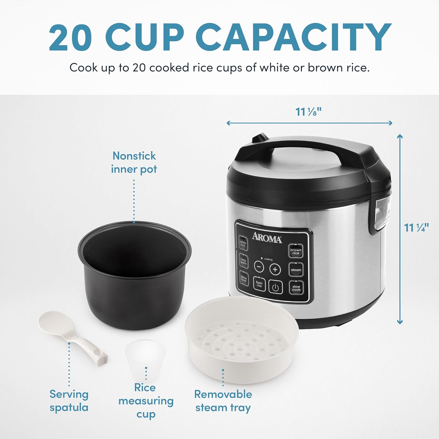 1724432301 734 Aroma Housewares 20 Cup Cooked 10 cup uncooked Digital Rice