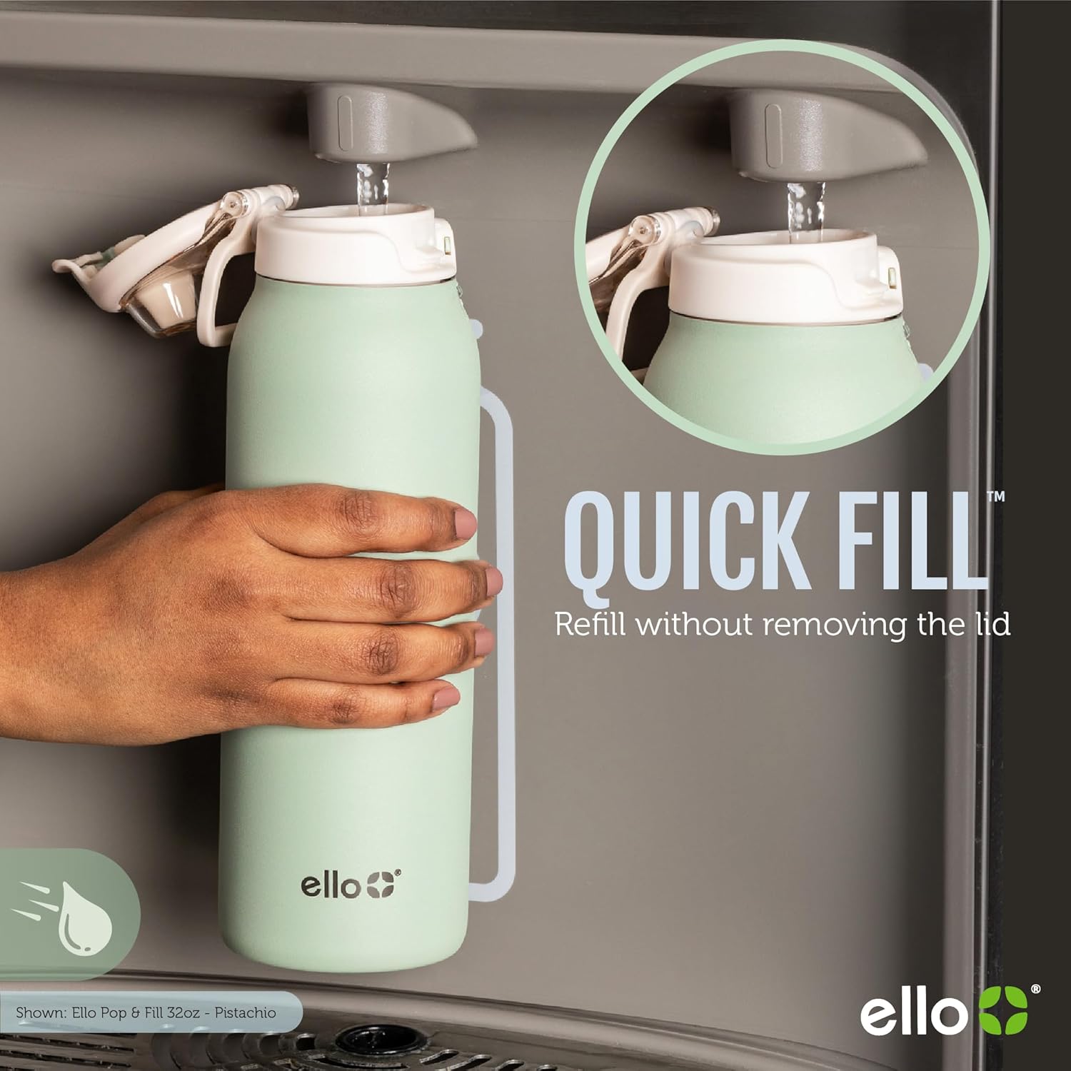 1724434111 809 Ello Pop Fill Stainless Steel Water Bottle with Quick