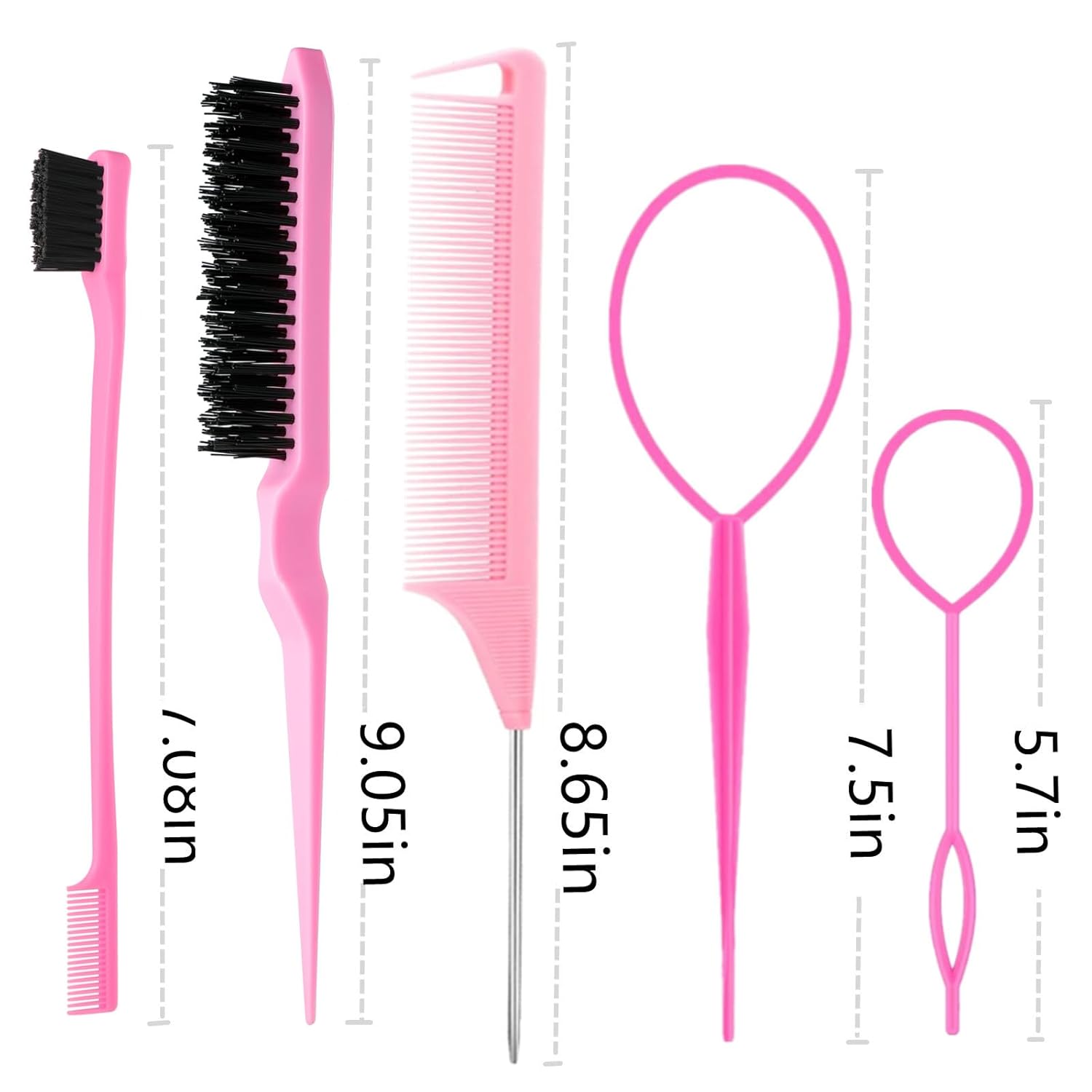 1724439372 865 8Pcs Hair Brushes Set with 4Pcs Topsy Hair Tail Tools