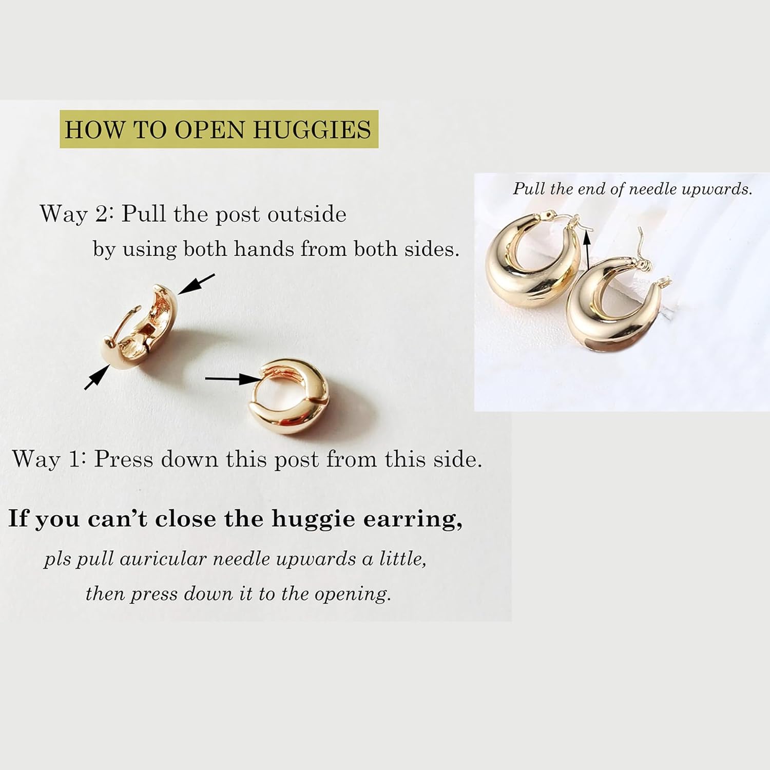 1724441241 998 Gold Chunky Hoop Earrings Set for Women 14K Gold Plated