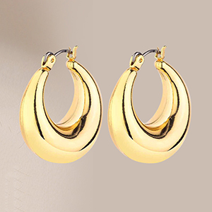 1724441243 345 Gold Chunky Hoop Earrings Set for Women 14K Gold Plated