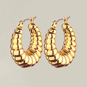 1724441243 535 Gold Chunky Hoop Earrings Set for Women 14K Gold Plated