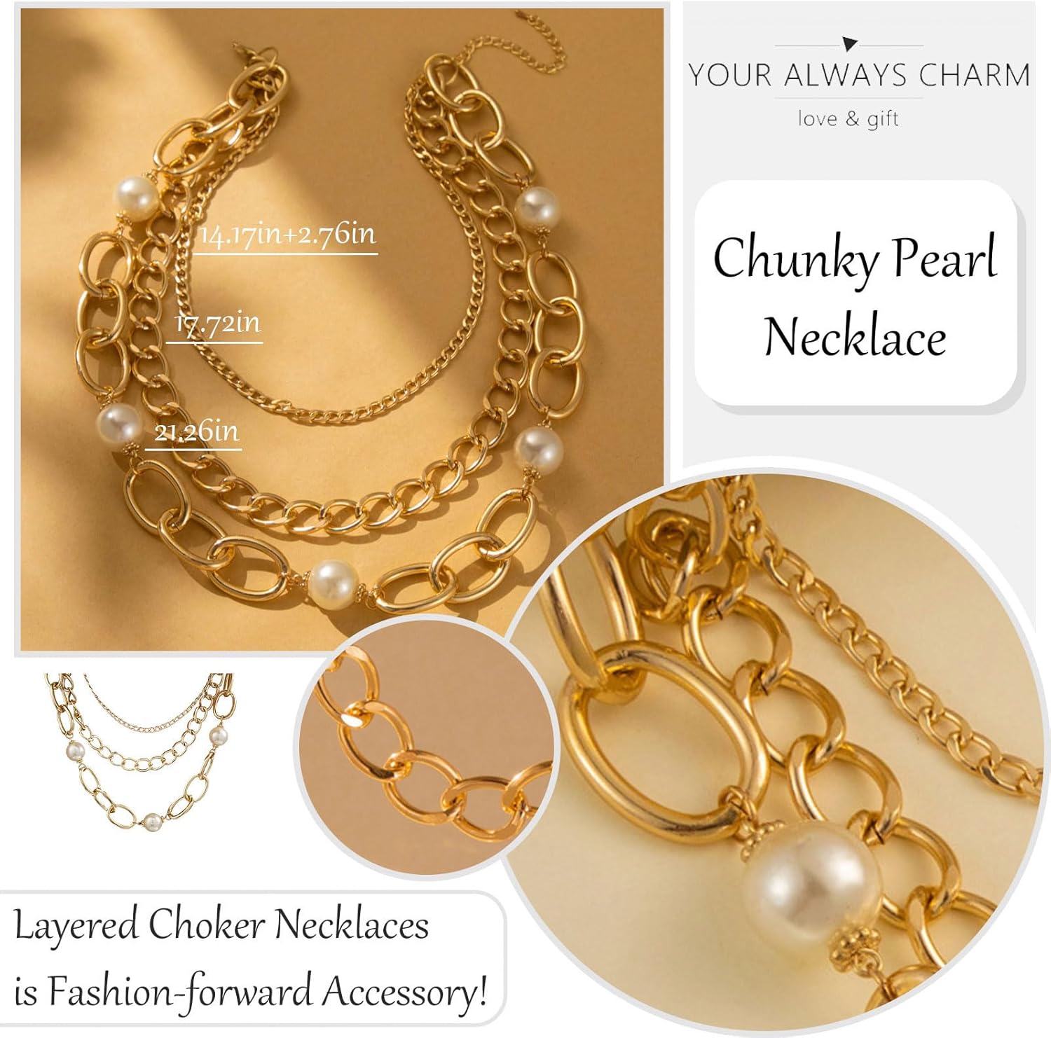 1724453307 775 Chunky Gold Necklace for Women Trendy Gold Cuban Link Chain