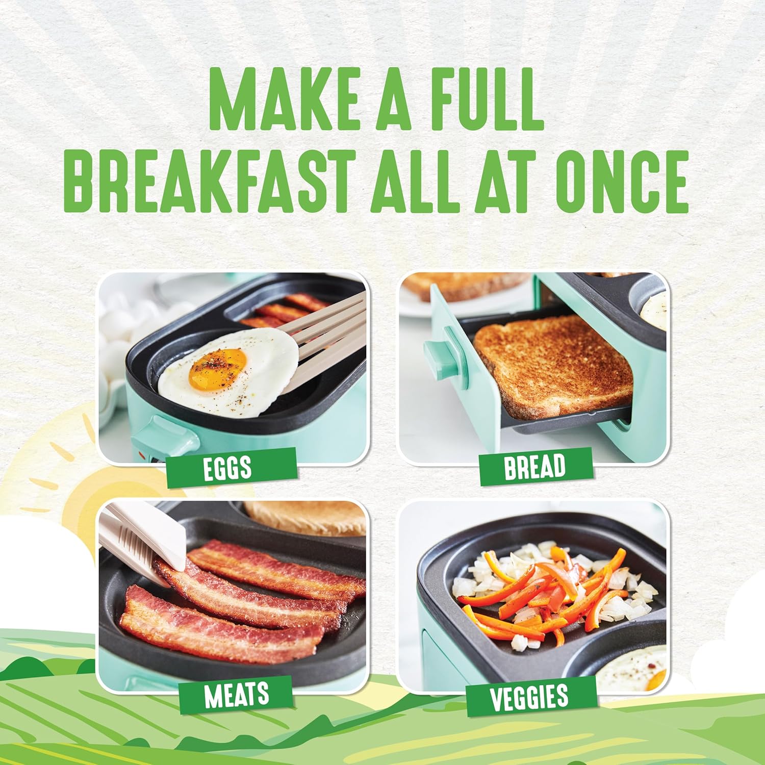 1724454158 101 GreenLife 3 in 1 Breakfast Station Ceramic Nonstick PFAS Free Dual Griddles for