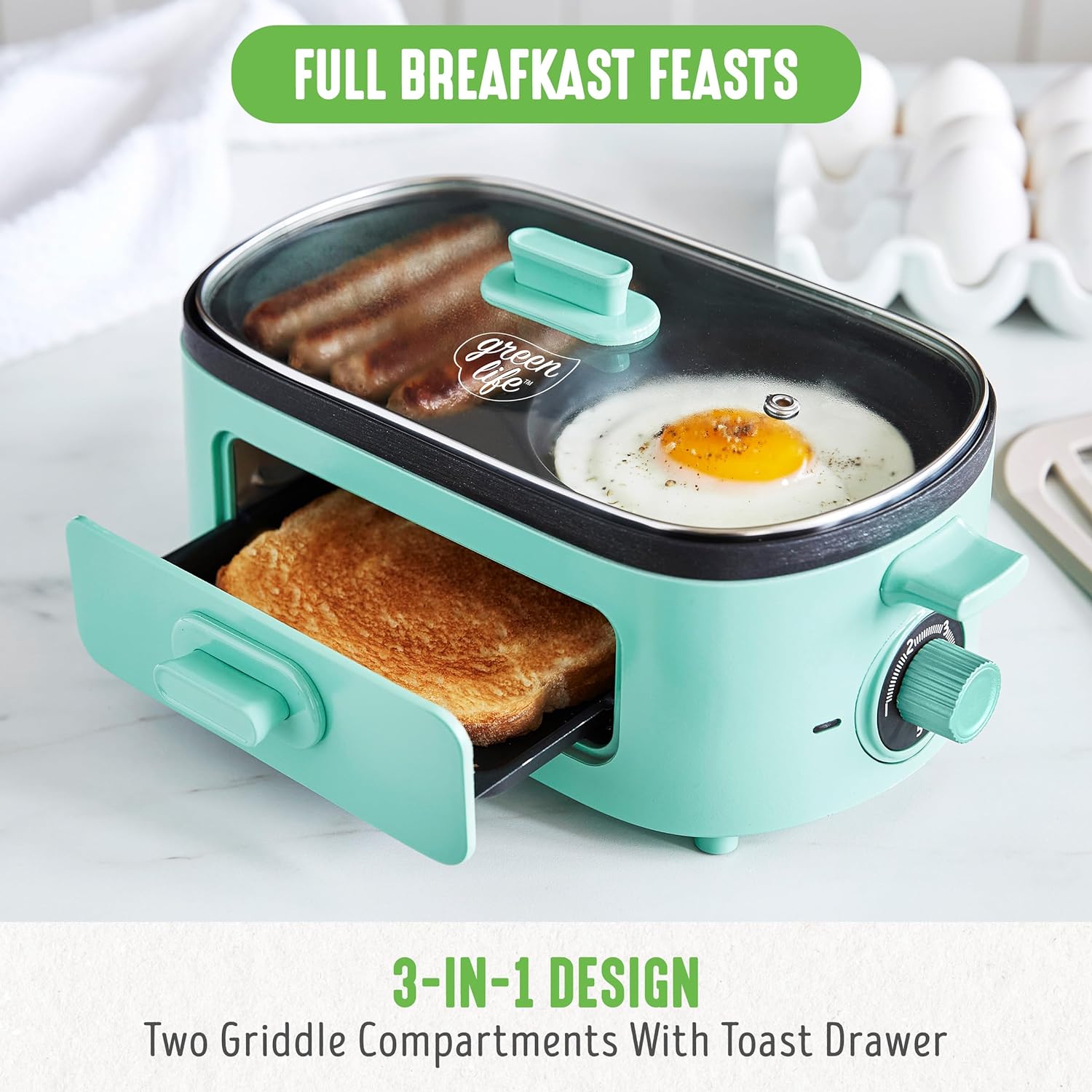 1724454158 271 GreenLife 3 in 1 Breakfast Station Ceramic Nonstick PFAS Free Dual Griddles for