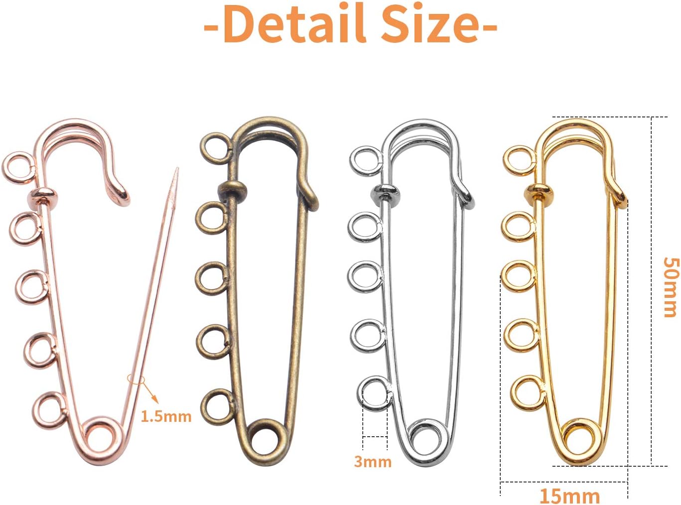 1724456713 242 Large Safety Pins 20pcs Heavy Duty Safety Pins Alloy Safety